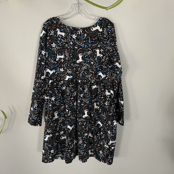 HANNA ANDERSSON BLACK UNICORN DRESS WITH POCKETS - Picture 4 of 5